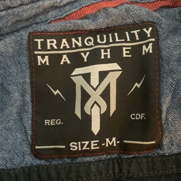 Navy long sleeve patterned shirt Sz M - Picture 4 of 4